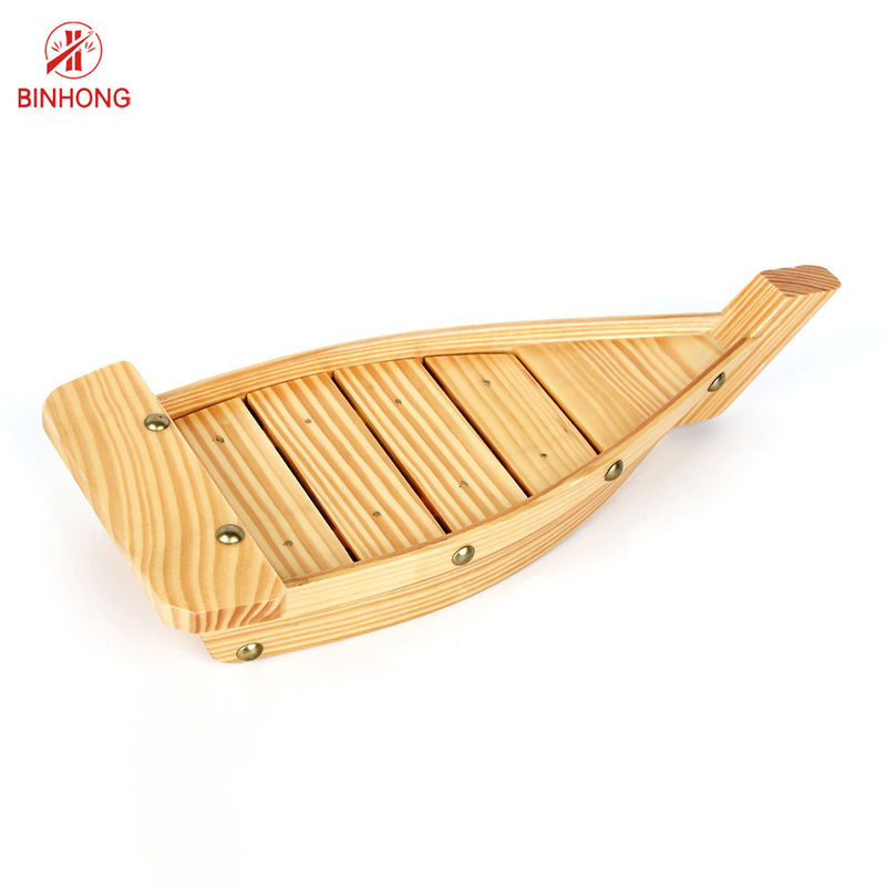 Bandeja de madera almacenada fácil de usar de la porción del barco del sushi del 100cm