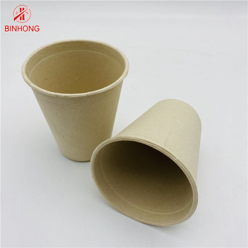 Pulpa natural del color que moldea las tazas de papel disponibles 8oz biodegradable