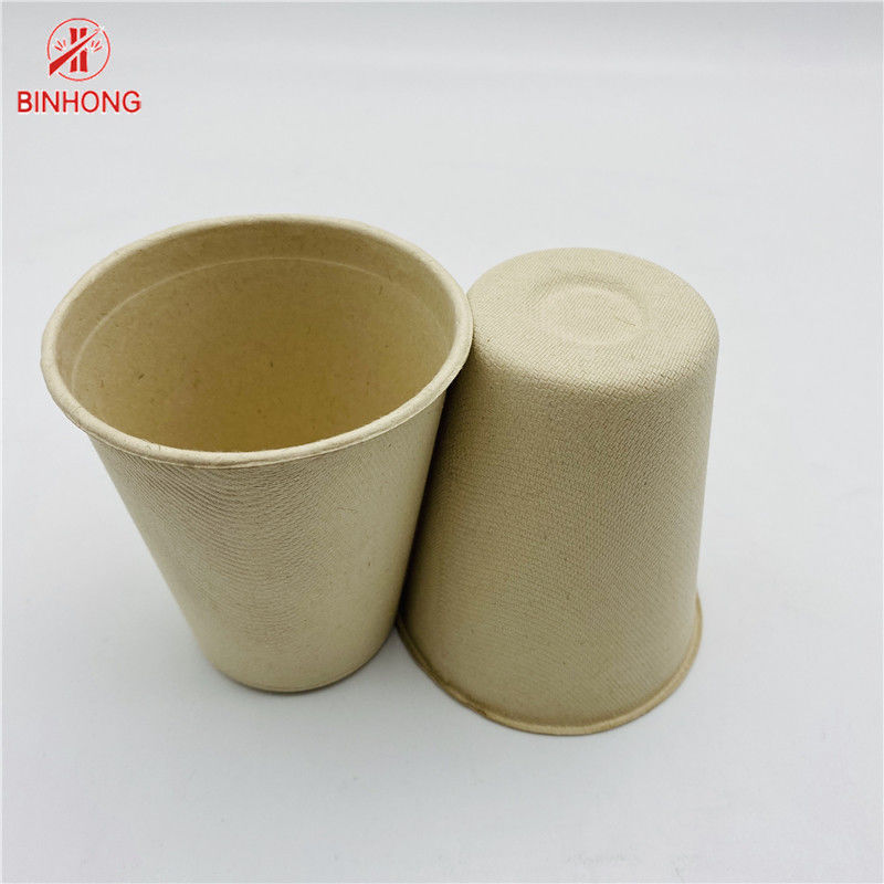 Pulpa natural del color que moldea las tazas de papel disponibles 8oz biodegradable