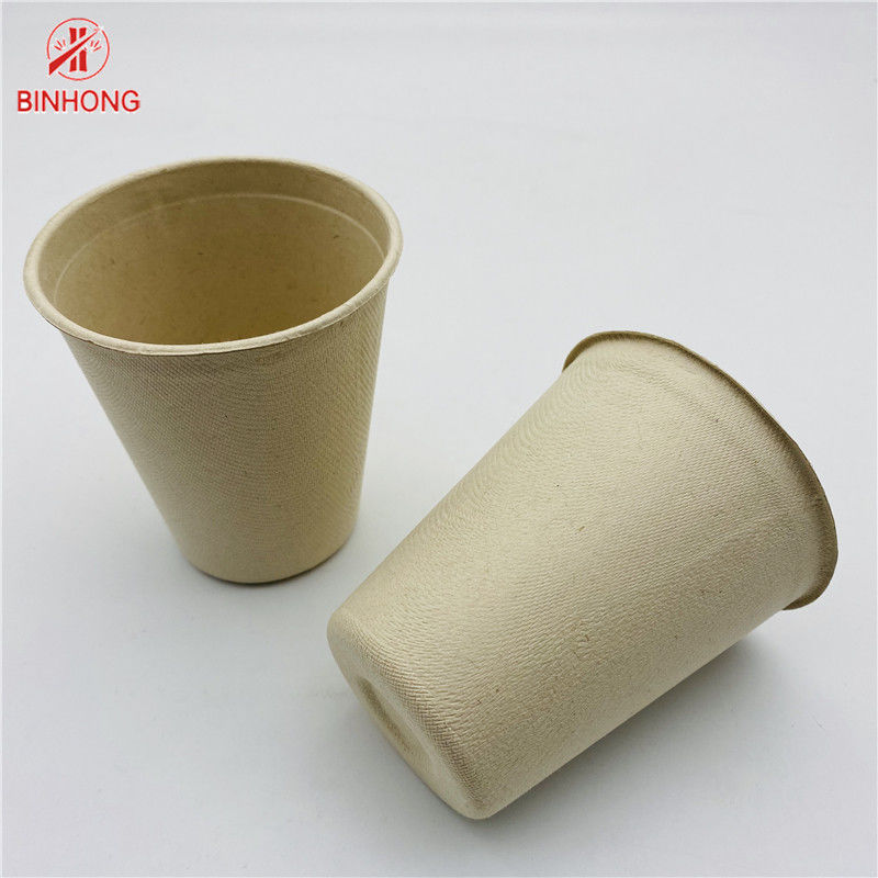 Pulpa natural del color que moldea las tazas de papel disponibles 8oz biodegradable