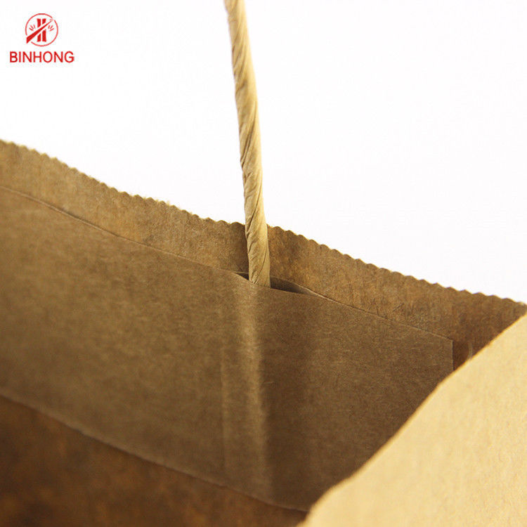 Bolsa de papel de encargo de Logo Brown Flexo Printing Kraft