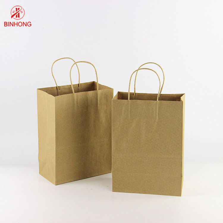 Bolsa de papel de encargo de Logo Brown Flexo Printing Kraft