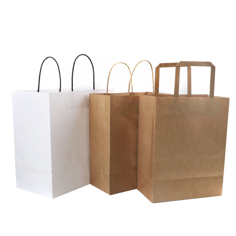 Bolsa de papel inferior plana del ODM Kraft