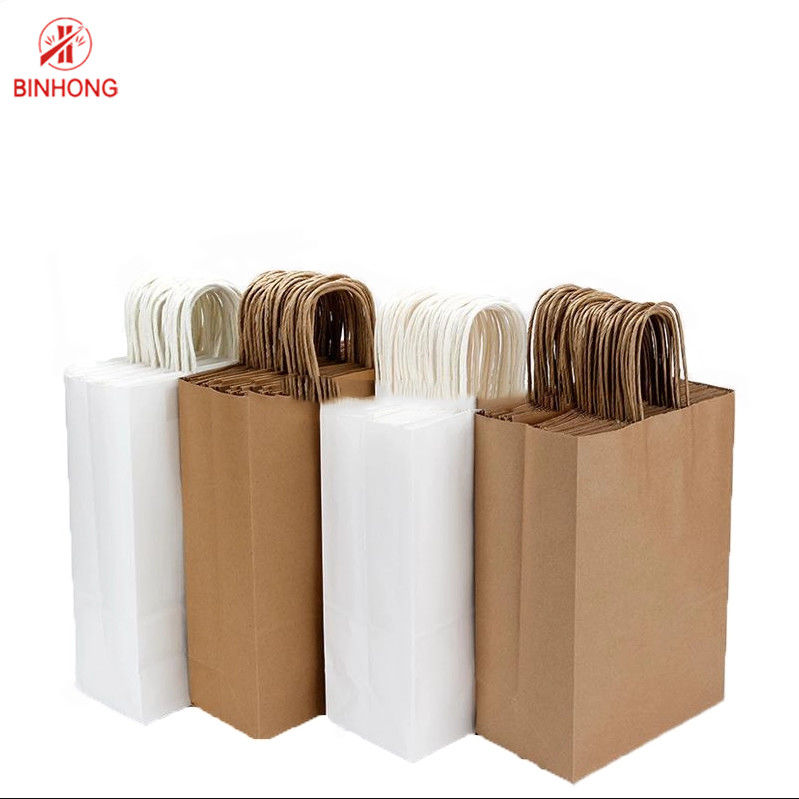 Bolsa derecha de papel pegada de los 30cm con las manijas torcidas