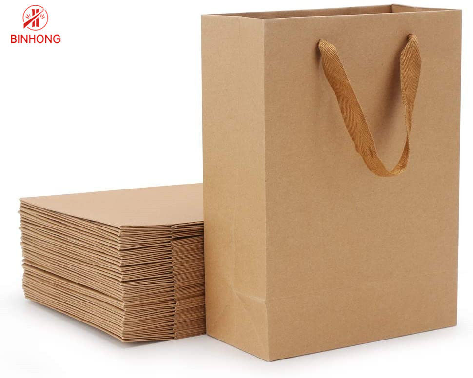 Bolsa derecha de papel pegada de los 30cm con las manijas torcidas