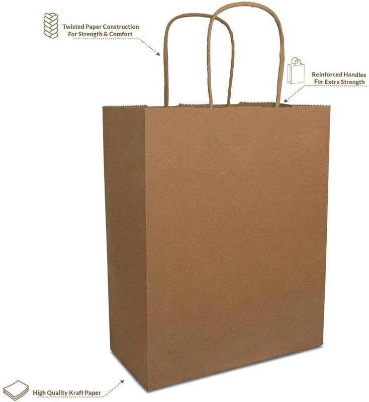 Bolsa de papel de Eco el 80% PCW 8x4x10 amistoso” Kraft