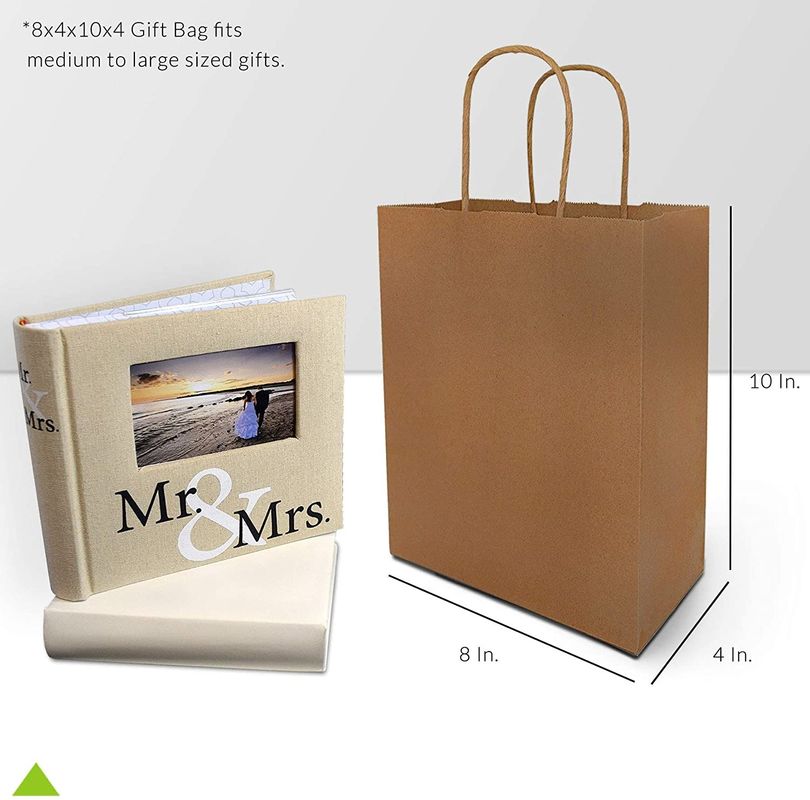Bolsa de papel de Eco el 80% PCW 8x4x10 amistoso” Kraft