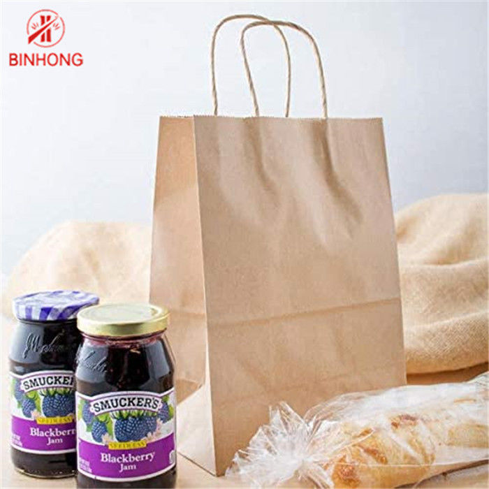 Bolsa de papel de 10×5×13 durable” Kraft con las manijas