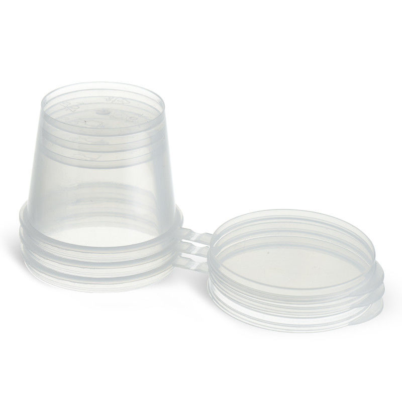 Mini taza de salsa transparente redonda de 50 ml Taza de salsa de plástico PP con tapa