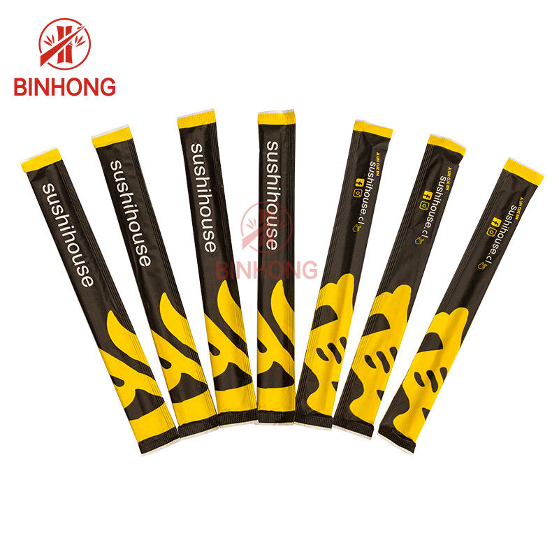 Palillos de bambú de Dispossable de los GEMELOS de los 24CM con envuelto en papel lleno para la comida china
