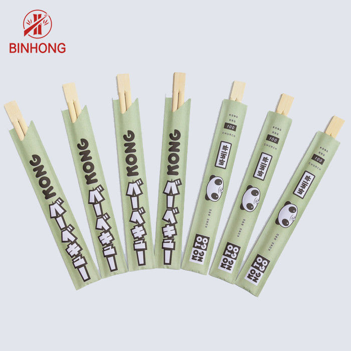 Palillos de bambú disponibles de los GEMELOS de los 24CM con la mitad de Binhongbamboo envuelto en papel