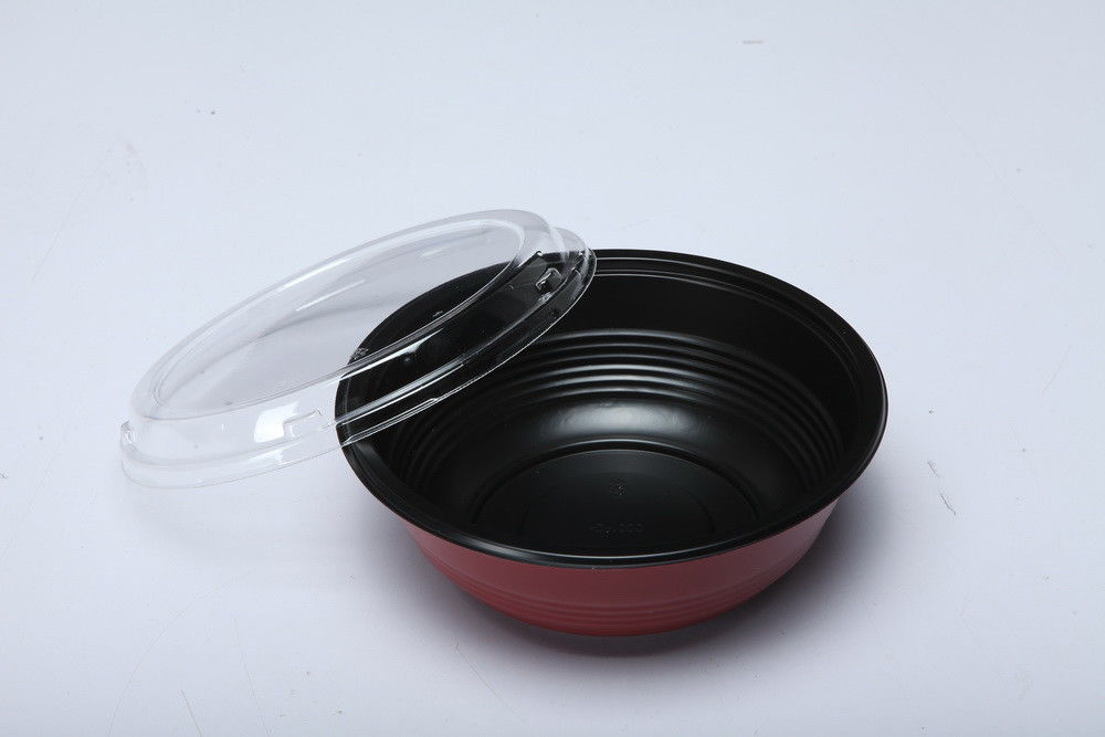 Cuenco de arroz disponible Microwavable plástico del acondicionamiento de los alimentos de los PP de la durabilidad