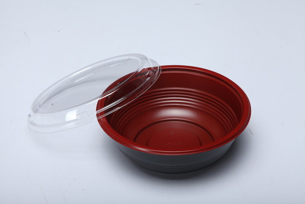 Cuenco de arroz disponible Microwavable plástico del acondicionamiento de los alimentos de los PP de la durabilidad