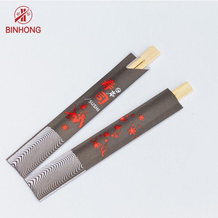 Palillos los 21cm de bambú disponibles del sushi con la manga de papel