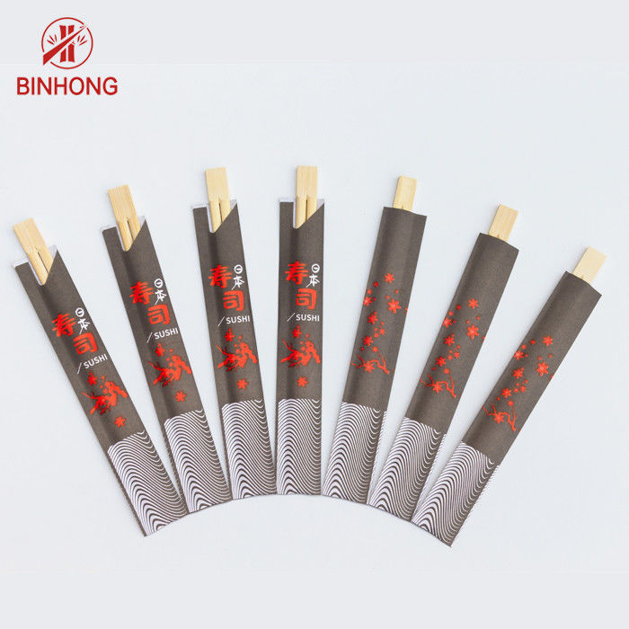 Palillos los 21cm de bambú disponibles del sushi con la manga de papel