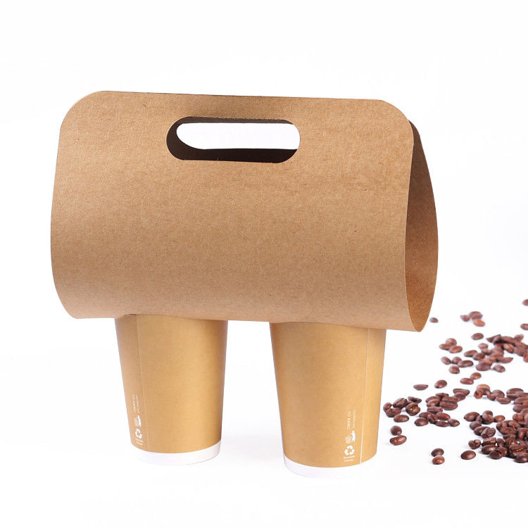 tenedor para llevar de las tazas de café de la sola taza doble de 350g Kraft
