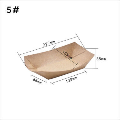 envase de papel del barco de 100 280 530ml Kraft para la flor del arroz del pollo
