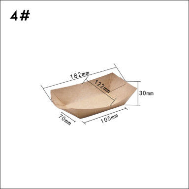 envase de papel del barco de 100 280 530ml Kraft para la flor del arroz del pollo