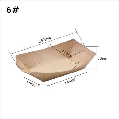 envase de papel del barco de 100 280 530ml Kraft para la flor del arroz del pollo