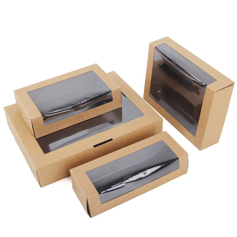 Caja para llevar de papel disponible del sushi de Kraft con la ventana clara ISO9001