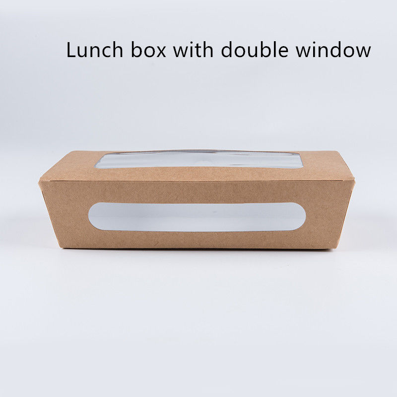 1200ml 337 fiambrera de papel de 380 400gsm Kraft con la ventana del ANIMAL DOMÉSTICO