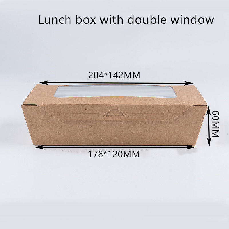 1200ml 337 fiambrera de papel de 380 400gsm Kraft con la ventana del ANIMAL DOMÉSTICO