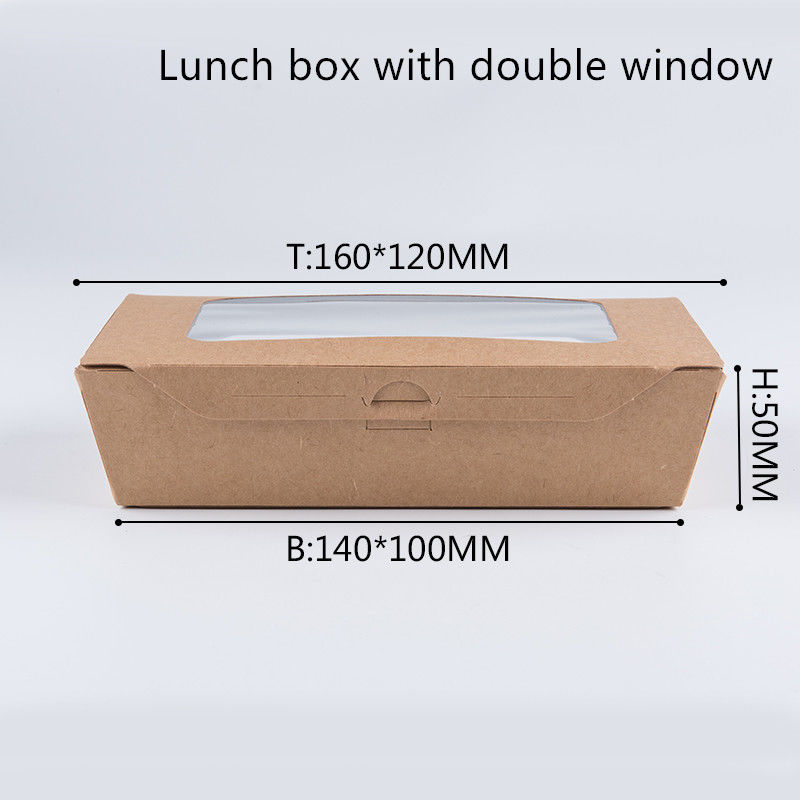 1200ml 337 fiambrera de papel de 380 400gsm Kraft con la ventana del ANIMAL DOMÉSTICO