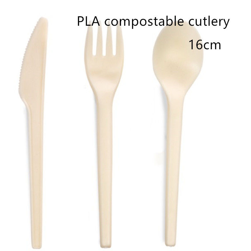 Cuchara y bifurcación biodegradables del cuchillo de CPLA para el almuerzo