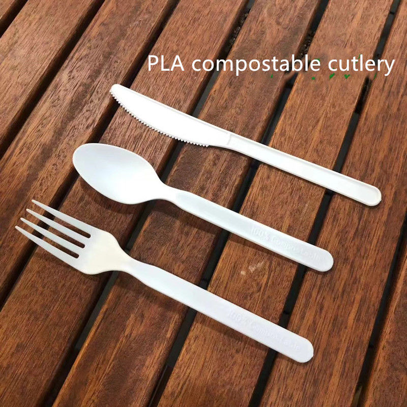 Cuchara y bifurcación biodegradables del cuchillo de CPLA para el almuerzo