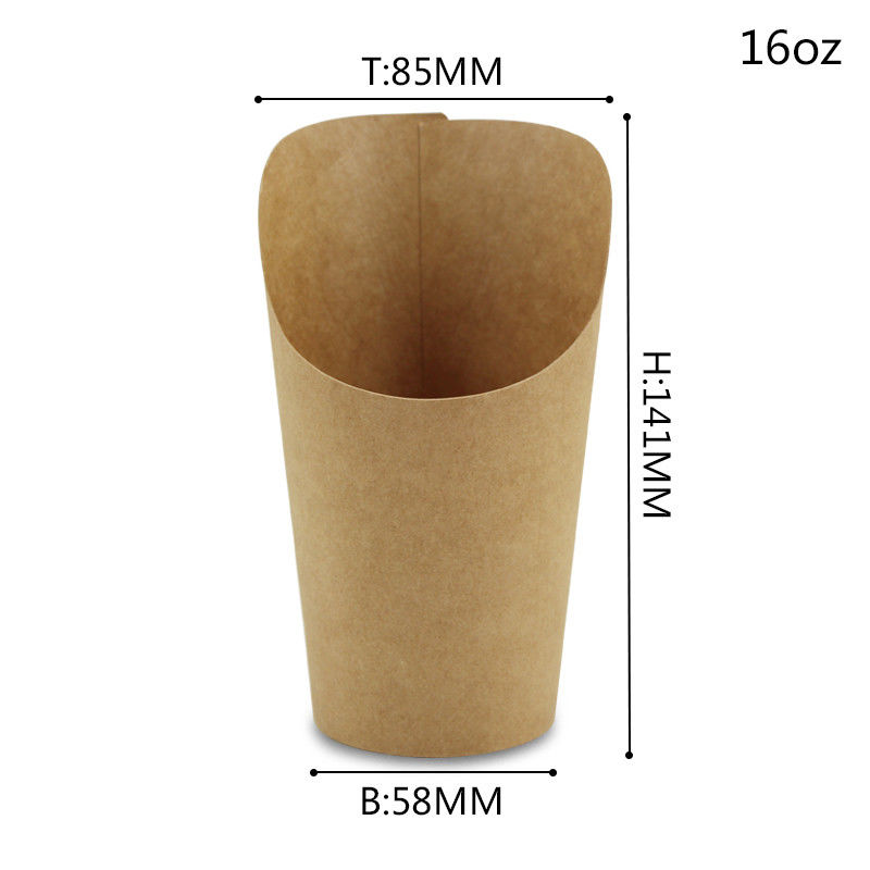 Sola taza de papel echada a un lado disponible de Kraft de la cucharada para los microprocesadores de las patatas fritas