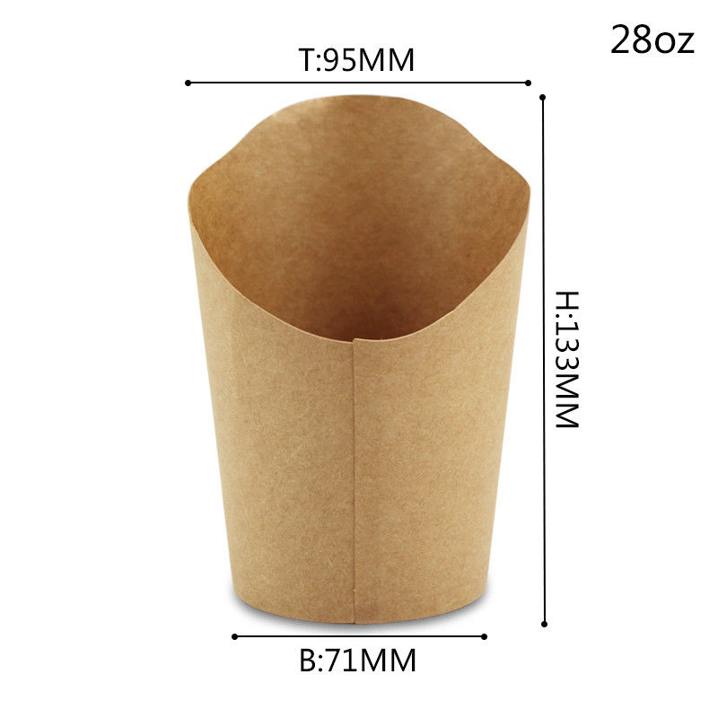 Sola taza de papel echada a un lado disponible de Kraft de la cucharada para los microprocesadores de las patatas fritas