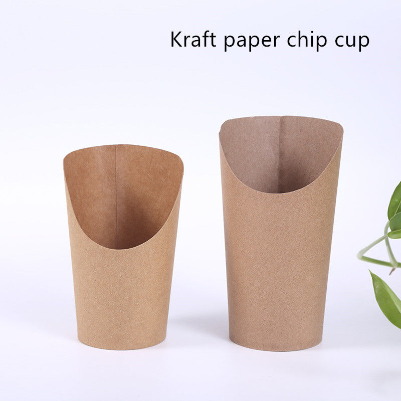 Sola taza de papel echada a un lado disponible de Kraft de la cucharada para los microprocesadores de las patatas fritas