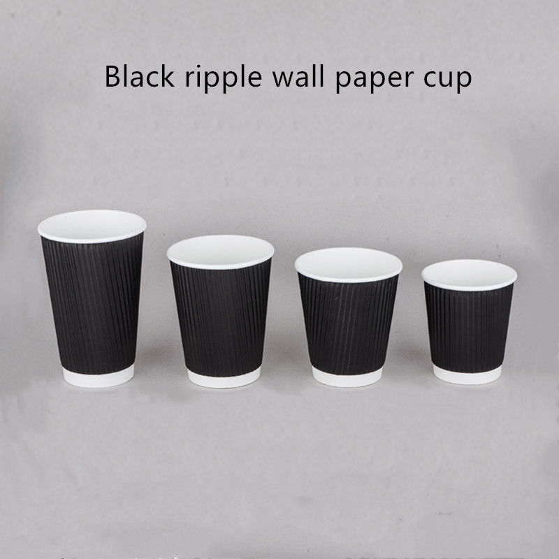 Taza de consumición acanalada del café del papel de 250gsm 300gsm Kraft disponible