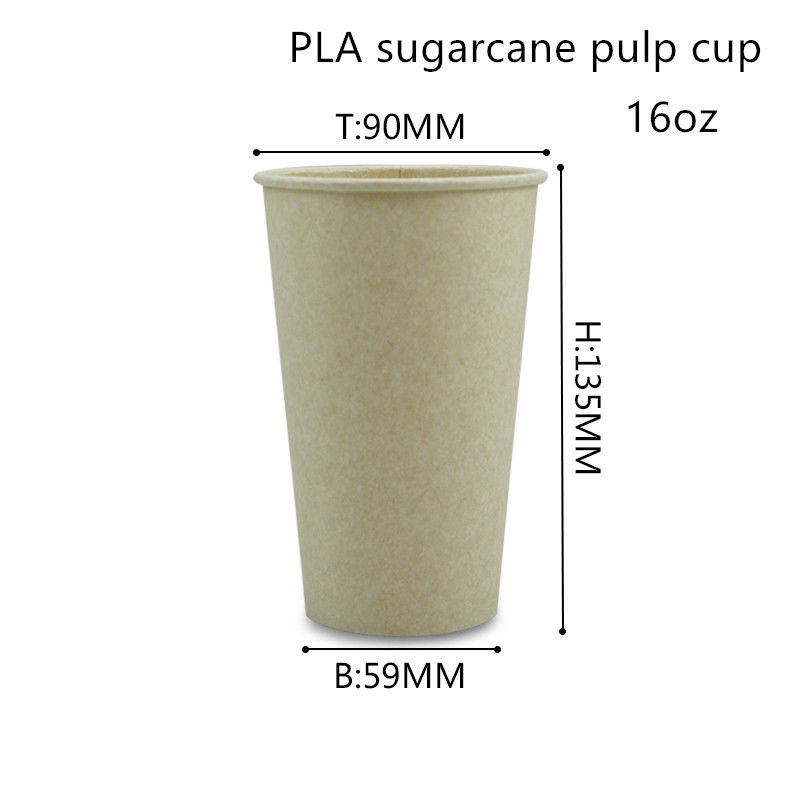 Tazas de consumición de bambú biodegradables del papel del PLA de la fibra ISO9001