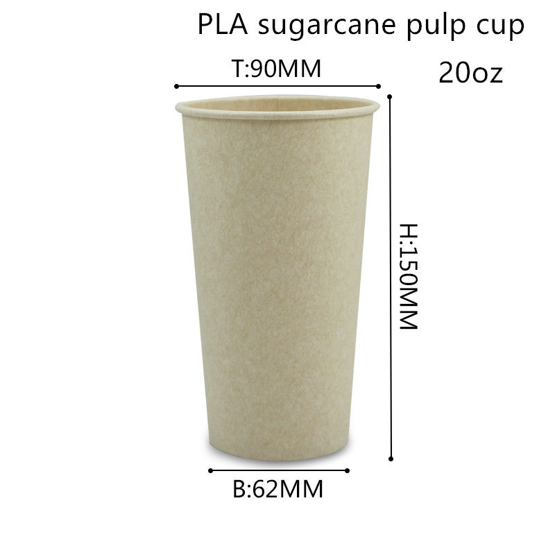 Tazas de consumición de bambú biodegradables del papel del PLA de la fibra ISO9001