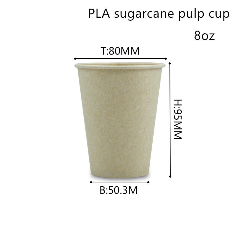 Tazas de consumición de bambú biodegradables del papel del PLA de la fibra ISO9001