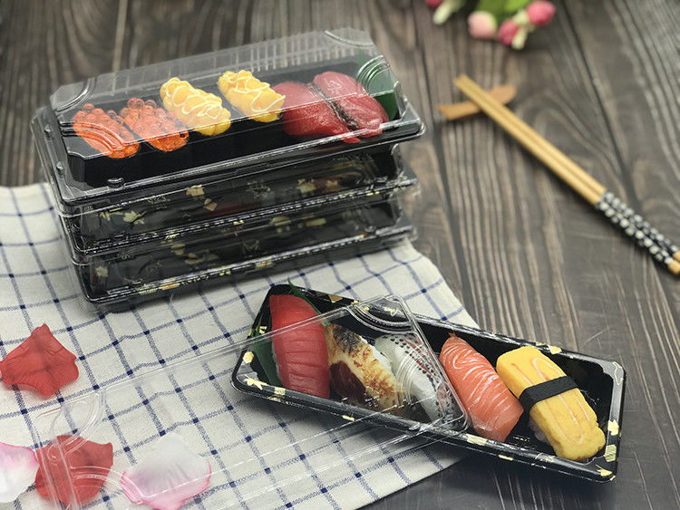 Sushi plástico Tray Food Grade Disposable de la tapa transparente