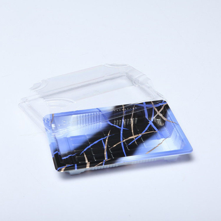 OEM plástico disponible reciclable de la bandeja del sushi con la tapa anti de la niebla