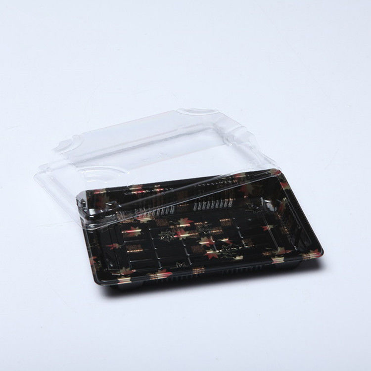 OEM plástico disponible reciclable de la bandeja del sushi con la tapa anti de la niebla