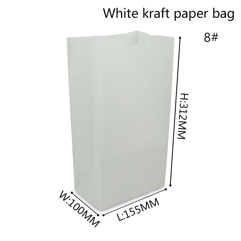 Papel blanco reciclable Carry Bags For Food Packaging de 60gsm 70gsm Kraft