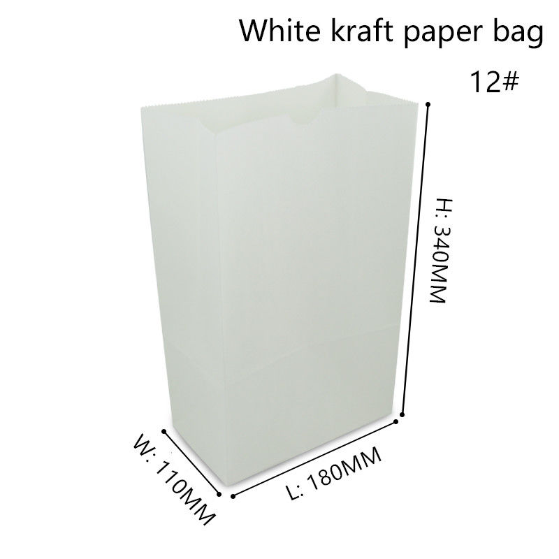 Papel blanco reciclable Carry Bags For Food Packaging de 60gsm 70gsm Kraft