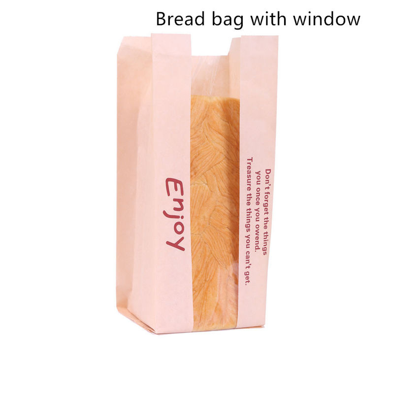 bolso de papel cubierto ISO9001 del embalaje del pan de la tostada 55g con la ventana