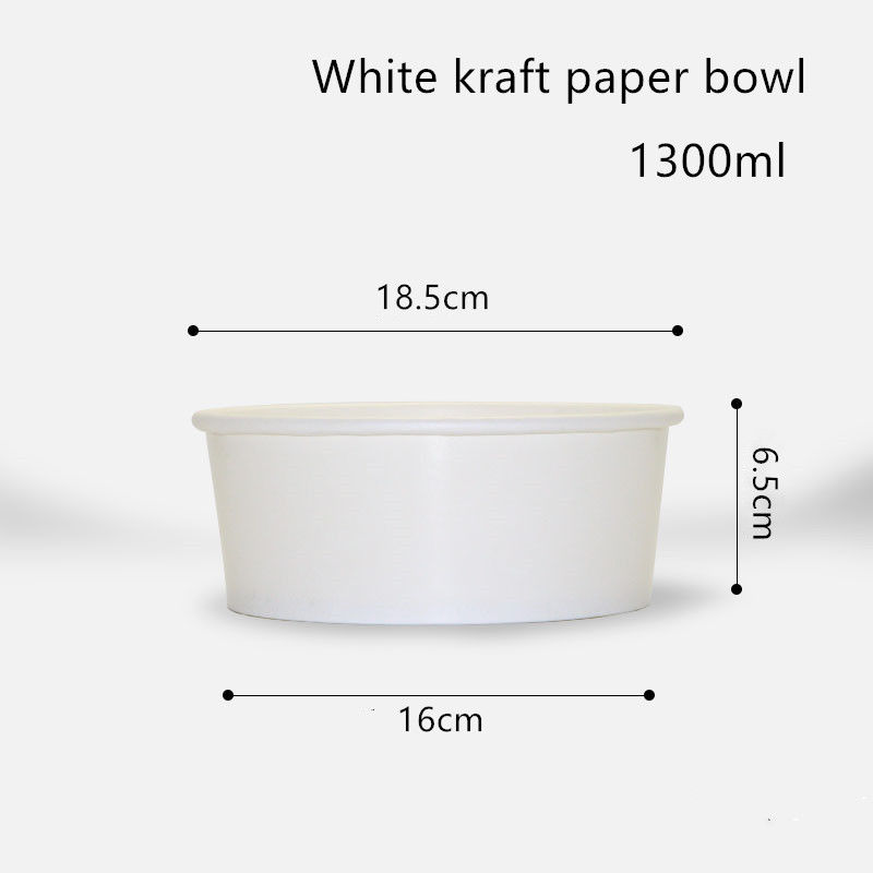 cuenco de papel blanco disponible de 500ml 750ml 1000ml 1300ml Kraft para la ensalada