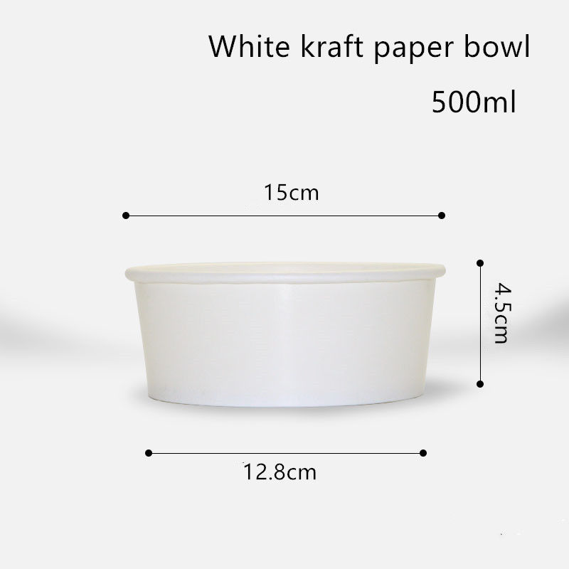 cuenco de papel blanco disponible de 500ml 750ml 1000ml 1300ml Kraft para la ensalada