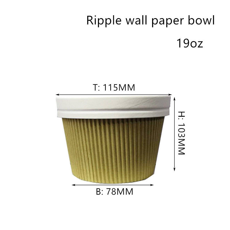 Cuenco termal 350ml 520ml 720ml de la comida de la pared de la ondulación
