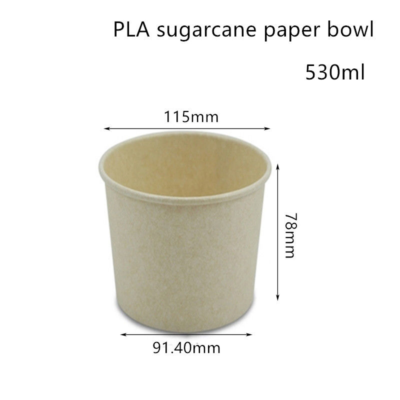 Envase para llevar de papel del cuenco de sopa de la caña de azúcar abonable del PLA