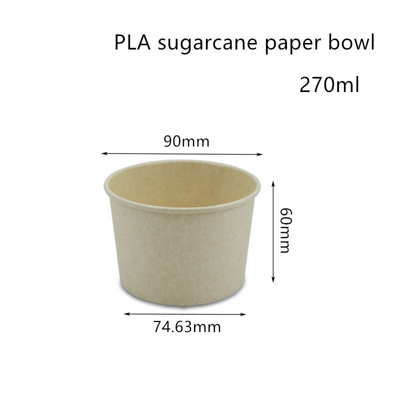 Envase para llevar de papel del cuenco de sopa de la caña de azúcar abonable del PLA