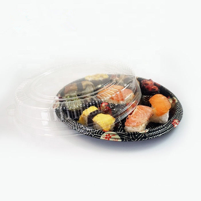 Envases de papel desechables envases biodegradables tapas de pulpa envases de alimentos envases de sushi