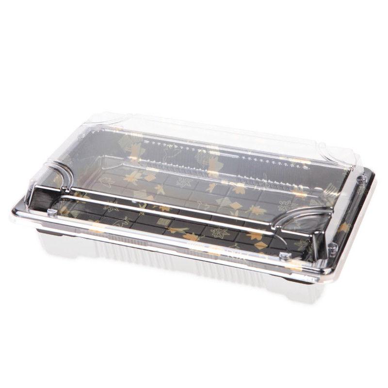 Bandejas plásticas del sushi del picosegundo de la categoría alimenticia disponibles con las tapas antis de la niebla