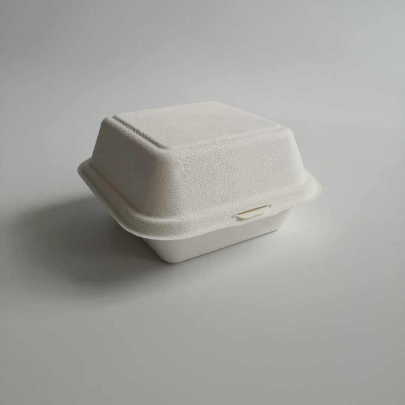 5 pulgadas caja disponible de la hamburguesa de la caña de azúcar biodegradable de 6 pulgadas